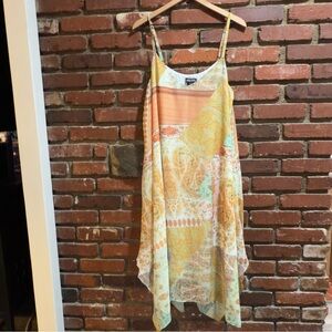 City Chic Dress Womens Size‎ XS/14 Printed Paisley Handkerchief Hem Sleeveless